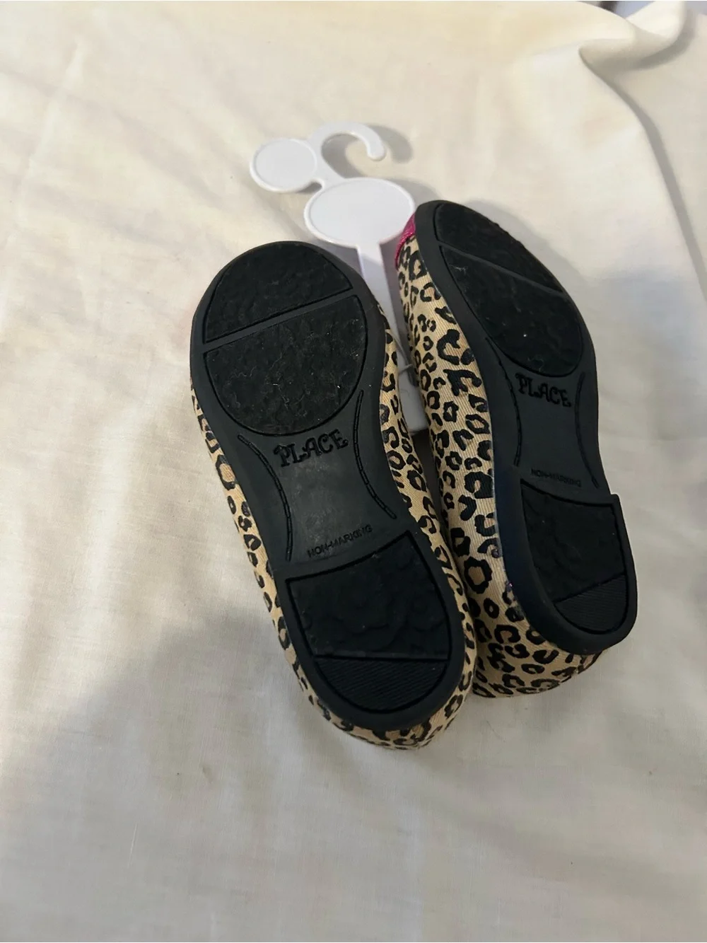NWT The Children's Place Girls Leopard Ballet Flats W/Pink Glitter Toe/Size 11